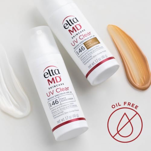 EltaMD UV Clear Face Sunscreen SPF 46, Oil Free Sunscreen for Face with Zinc Oxide, Dermatologist Recommended Lotion,1.7 oz Pump