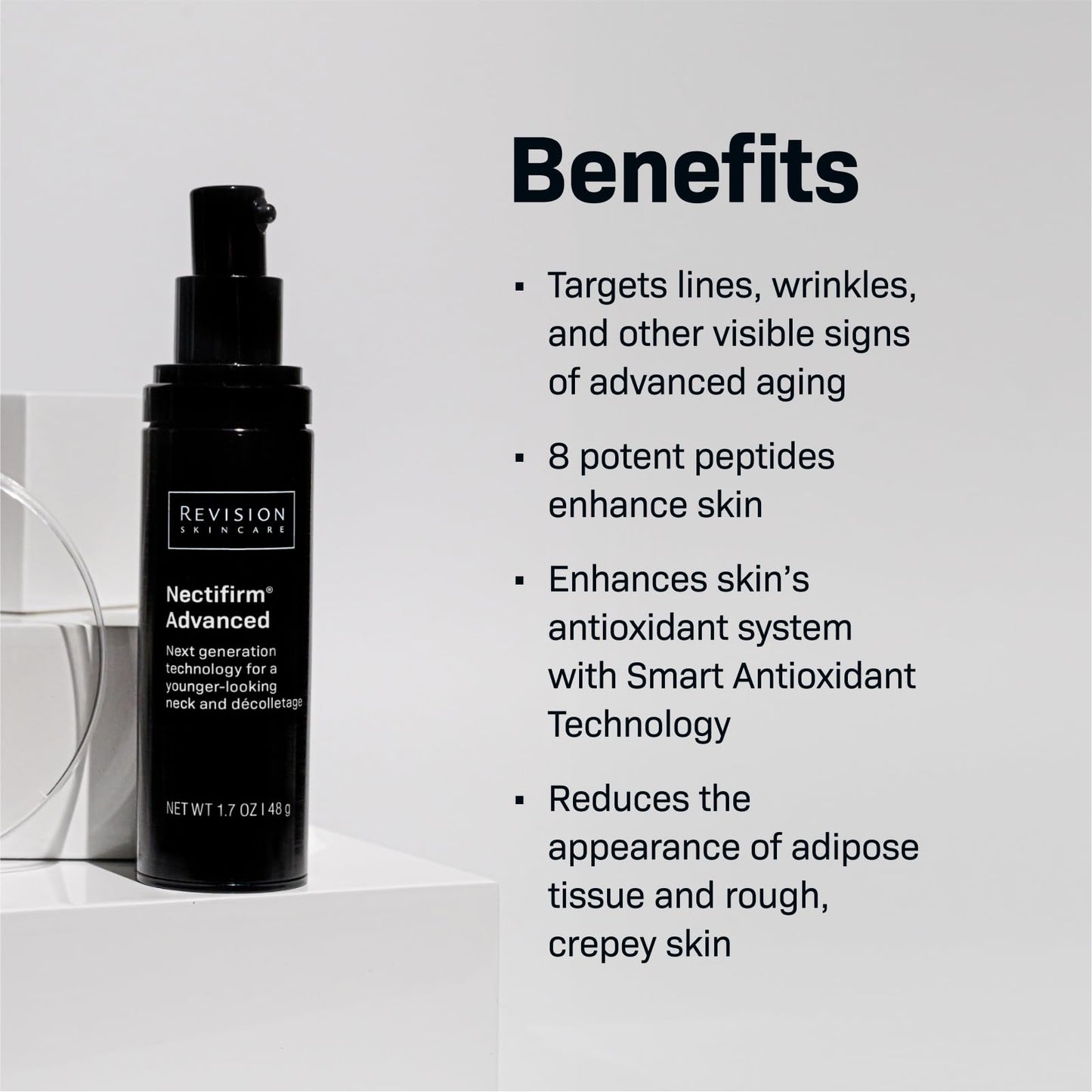 Revision Skincare Nectifirm® Advanced, Anti Aging Neck Firming Cream with Peptides for Fine Lines, Wrinkles and Crepey Skin, 1.7 oz