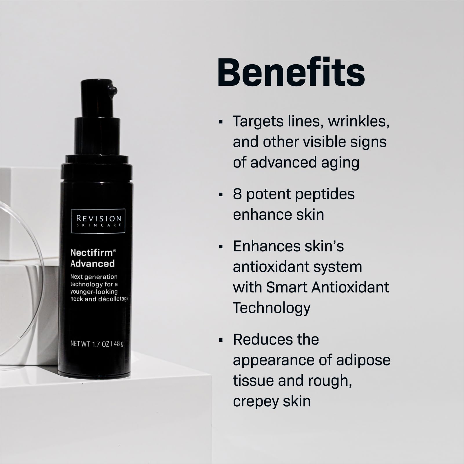 Revision Skincare Nectifirm® Advanced, Anti Aging Neck Firming Cream with Peptides for Fine Lines, Wrinkles and Crepey Skin, 1.7 oz