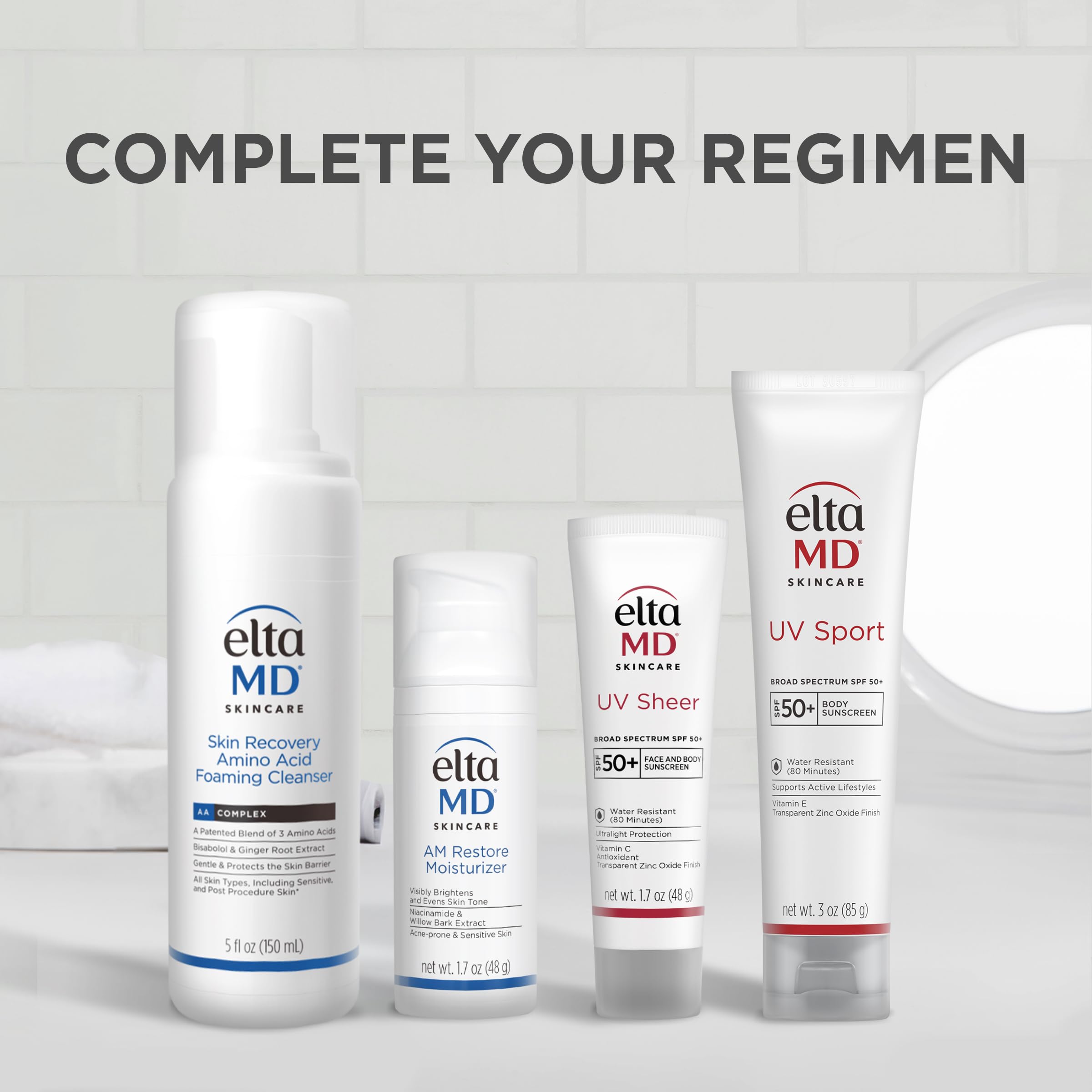 EltaMD UV Sport Sunscreen Lotion SPF 50 - Face Sunscreen SPF 50, Body, Water & Sweat Resistant, Oil-Free Zinc Oxide Formula, Size: 3 Ounce (Pack of 1)