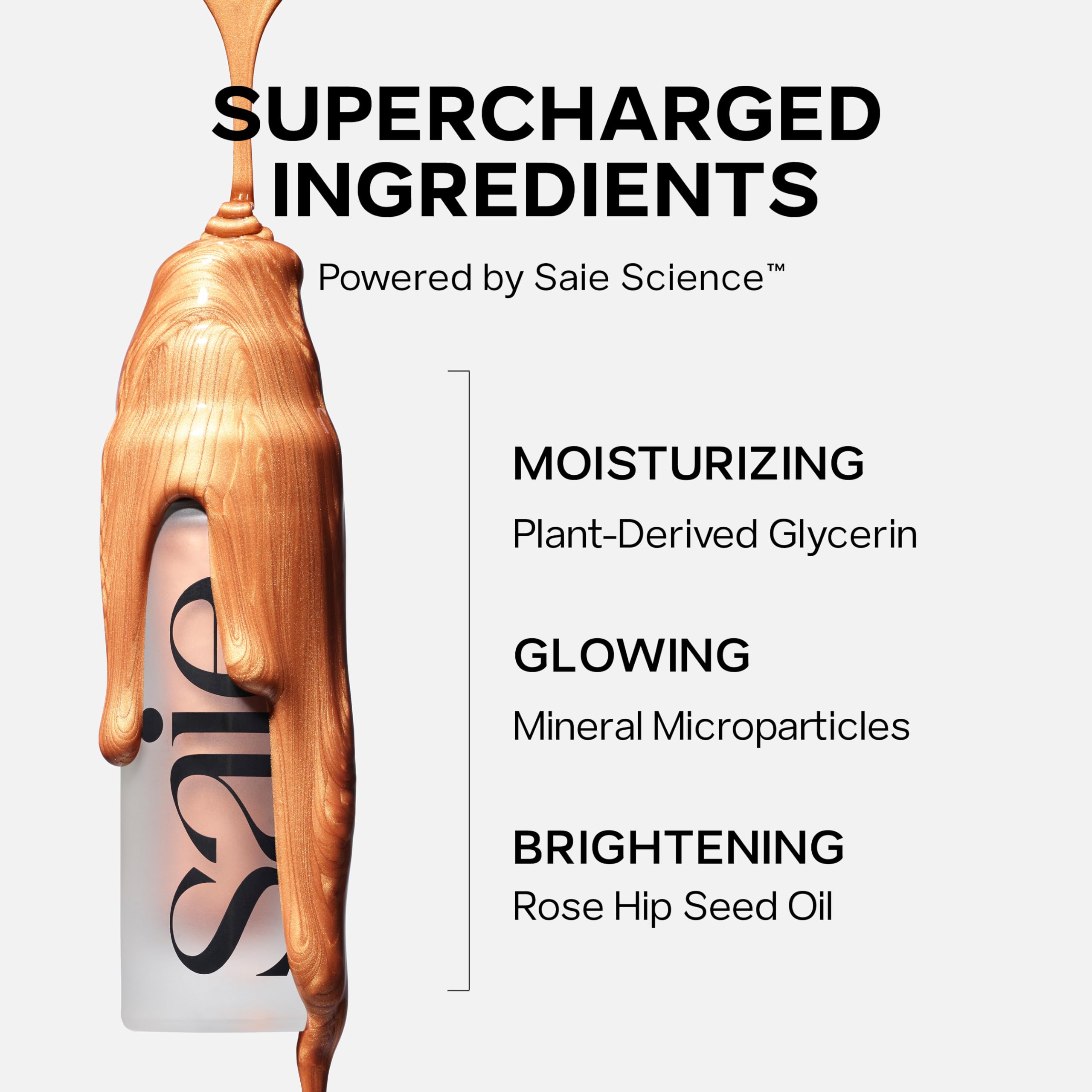 Saie Glowy Super Gel Lightweight Illuminator - Luminizer and Makeup Primer for Glowing Skin - Enriched with Vitamin C + Hydrating Squalane Oil - Starglow (1 oz)